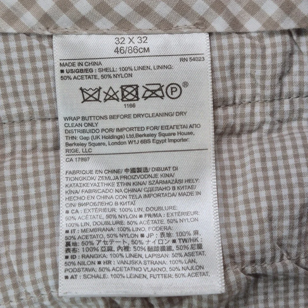 Banana Republic 100% Linen Dress Pants Mens 32x27 Gray Modern Slim Fit